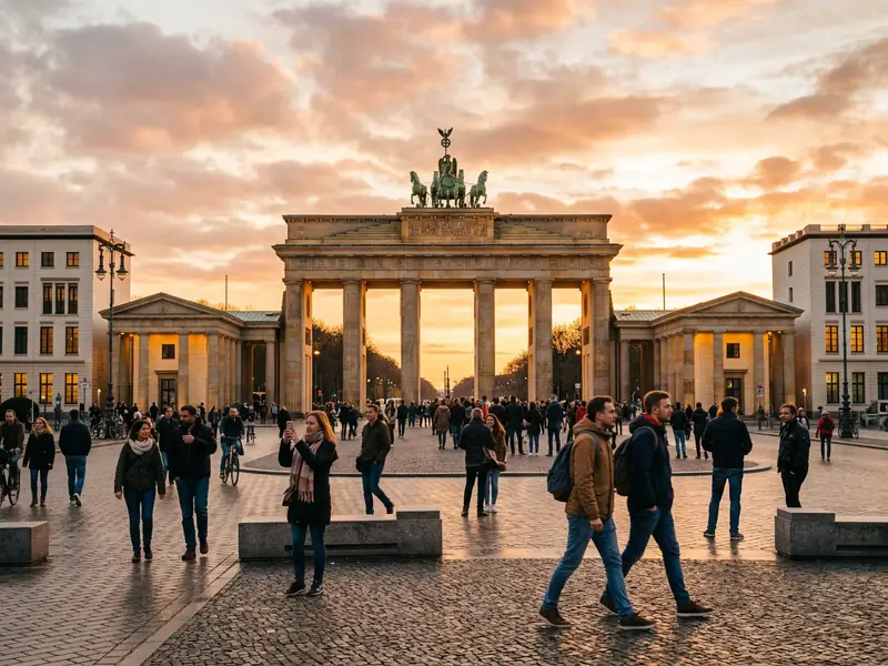 Brandenburg Gate al tramonto, Berlino